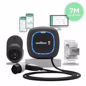 Wallbox Pulsar Max 22kW + POWER BOOST + Kábel Dock – Fekete – 7m – Type 2